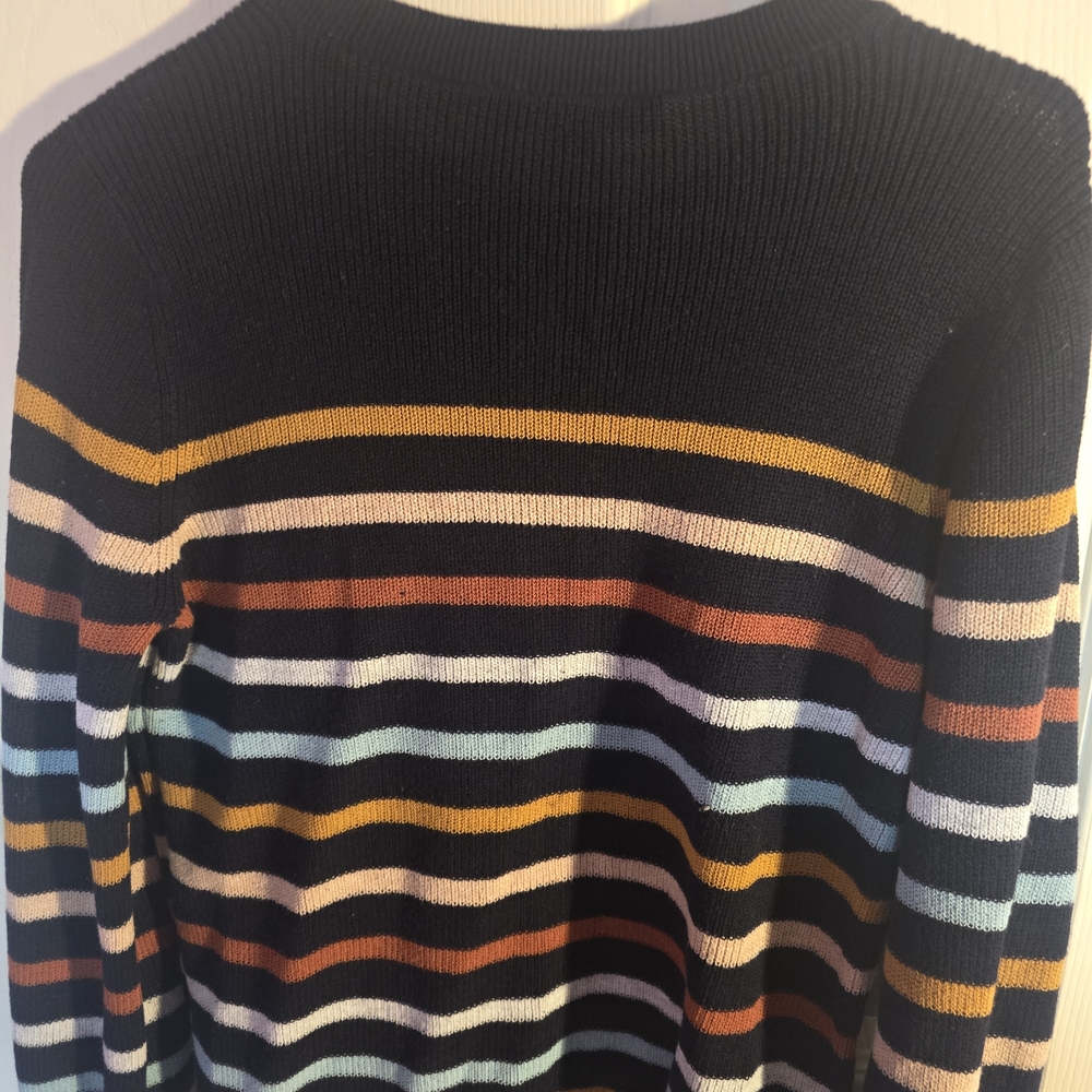 LOFT Navy Multicolor Striped Sweater - Picture 4 of 4